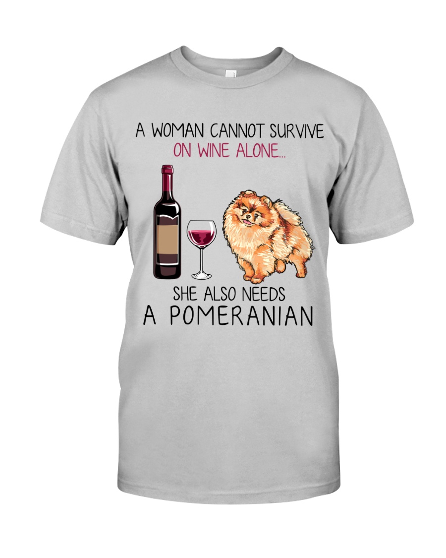 Wine and Pomeranian 2 Classic T-Shirt
