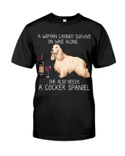 Wine and Cocker Spaniel Classic T-Shirt front