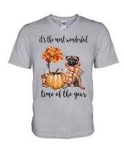 The Most Wonderful Time - Pug V-Neck T-Shirt thumbnail
