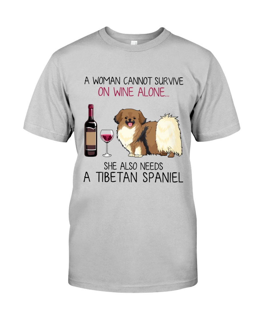 Wine and Tibetan Spaniel 2 Classic T-Shirt