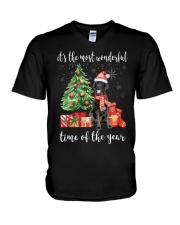 The Most Wonderful Xmas - Black Labrador V-Neck T-Shirt thumbnail