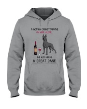 Wine and Great Dane 4 Hooded Sweatshirt thumbnail