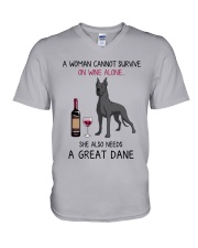 Wine and Great Dane 4 V-Neck T-Shirt thumbnail