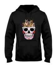 Half Skull German Shepherd Hooded Sweatshirt thumbnail