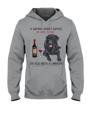 Wine and Labrador 2 Hooded Sweatshirt thumbnail