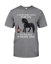 Wine and Friesian Horse Classic T-Shirt front