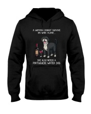 Wine and Portuguese Water Dog Hooded Sweatshirt thumbnail