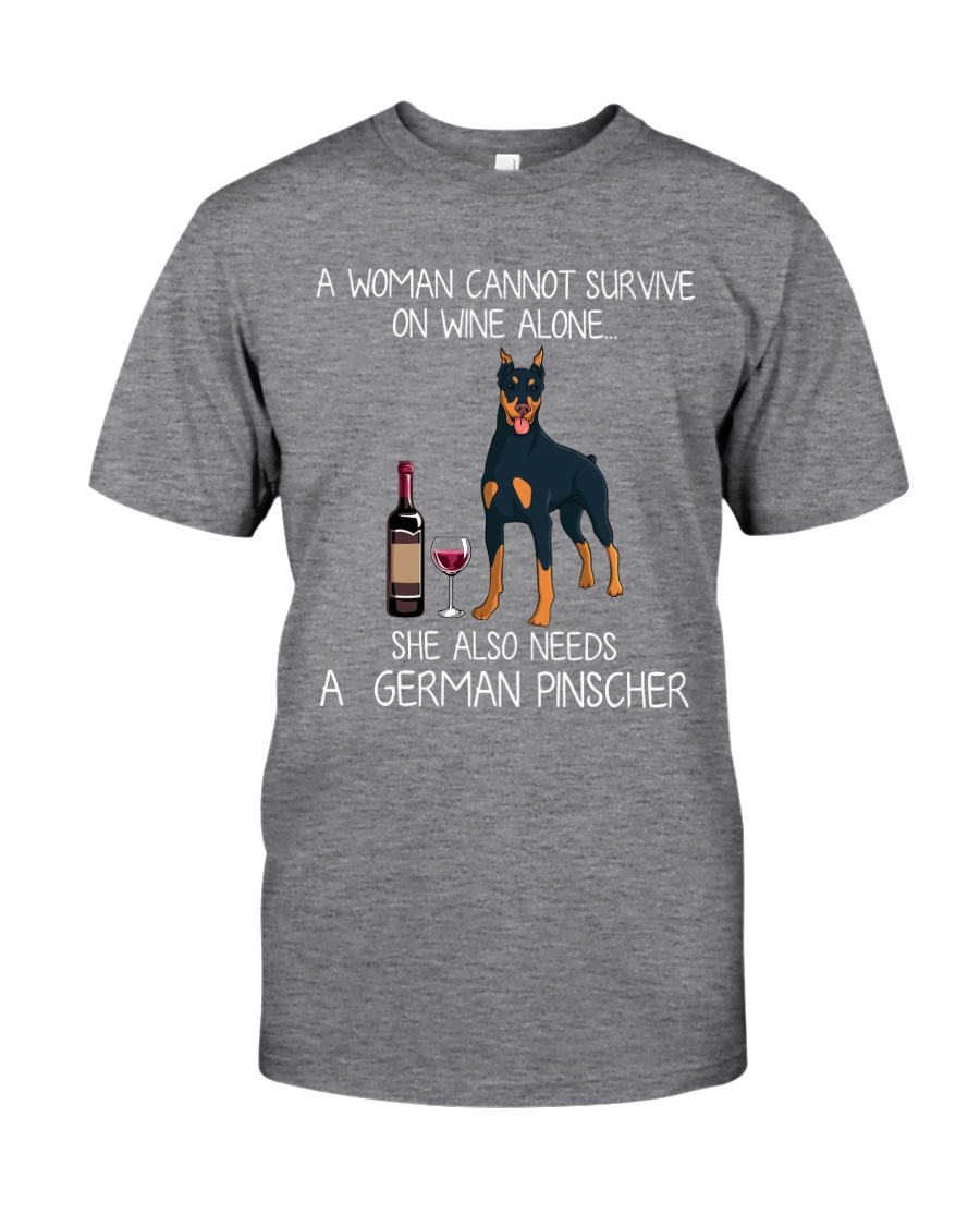 Wine and German Pinscher Classic T-Shirt