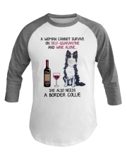 Cannot Survive Alone - Border Collie Baseball Tee thumbnail