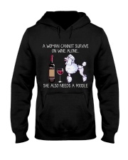 Wine and Poodle Hooded Sweatshirt thumbnail