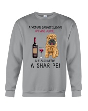 Wine and Shar Pei 2 Crewneck Sweatshirt thumbnail