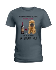 Wine and Shar Pei 2 Ladies T-Shirt thumbnail