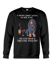 Wine and Tibetan Mastiff Crewneck Sweatshirt thumbnail