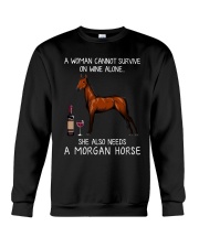 Wine and Morgan Horse Crewneck Sweatshirt thumbnail