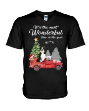 Wonderful Christmas with Truck - Border Collie V-Neck T-Shirt thumbnail