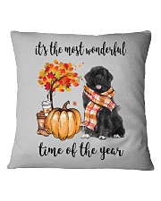 The Most Wonderful Time - Black Newfoundland Square Pillowcase thumbnail
