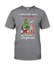 Christmas Wine and Greyhound Classic T-Shirt front