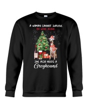 Christmas Wine and Greyhound Crewneck Sweatshirt thumbnail