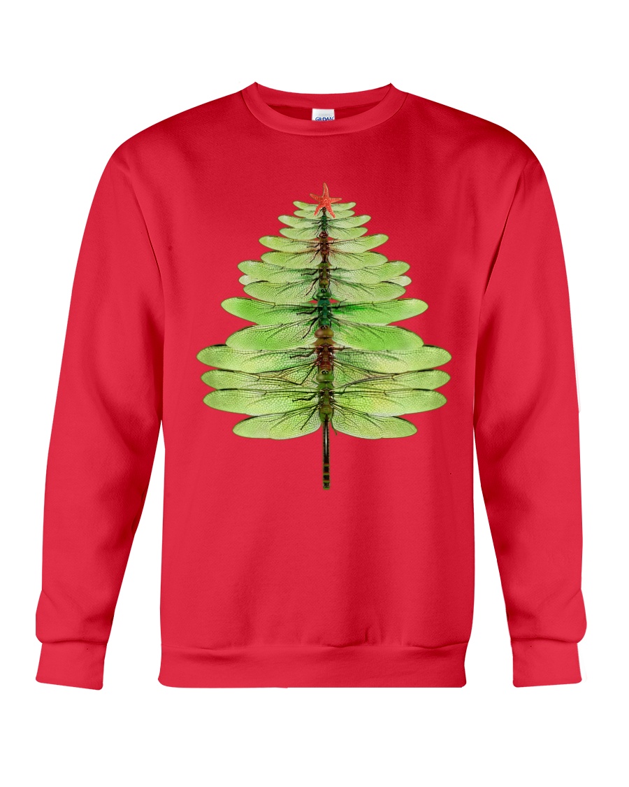 Dragonfly Christmas Tree Crewneck Sweatshirt