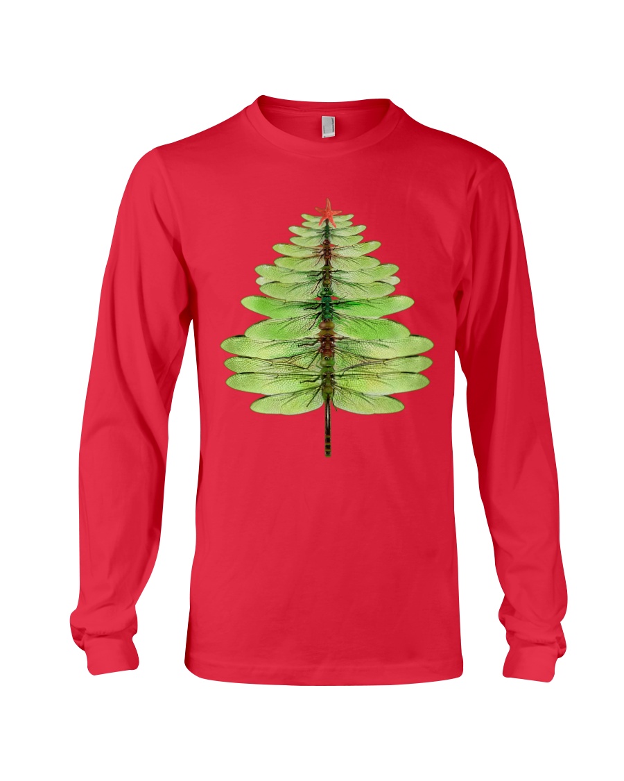 Dragonfly Christmas Tree Long Sleeve Tee