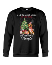 Christmas Wine and Beagle Crewneck Sweatshirt thumbnail