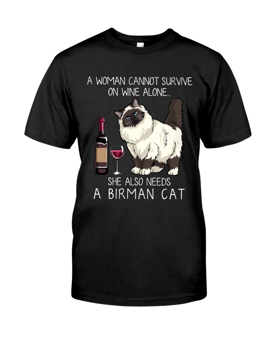 Wine and Birman Cat Classic T-Shirt
