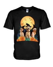 Howloween Golden Retriever V-Neck T-Shirt thumbnail
