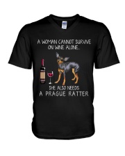 Wine and Prague Ratter V-Neck T-Shirt thumbnail
