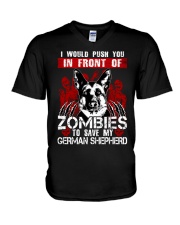 I Would Push You In Front of Zombies - GS V-Neck T-Shirt thumbnail