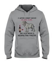 Wine and Neapolitan Mastiff 2 Hooded Sweatshirt thumbnail