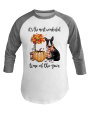 The Most Wonderful Time - Black White Bull Terrier Baseball Tee thumbnail
