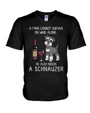 Wine and Schnauzer Man version V-Neck T-Shirt thumbnail