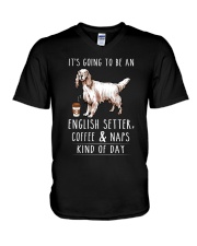 English Setter Coffee and Naps V-Neck T-Shirt thumbnail