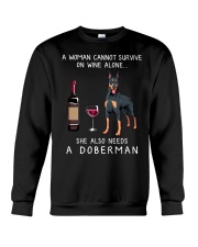 Wine and Doberman Crewneck Sweatshirt thumbnail