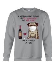 Cannot Survive Alone - Pug Crewneck Sweatshirt thumbnail