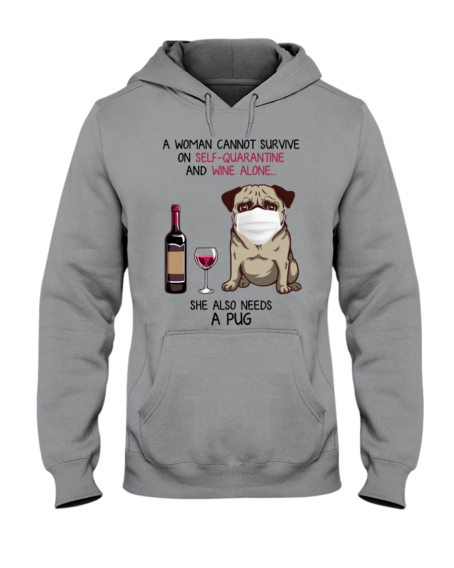 Cannot Survive Alone - Pug Hooded Sweatshirt