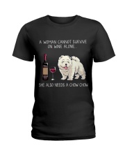 Wine and Chow Chow Ladies T-Shirt thumbnail