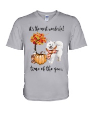 The Most Wonderful Time - Samoyed V-Neck T-Shirt thumbnail