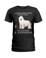 Wine and Komondor Ladies T-Shirt thumbnail