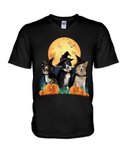 Howloween Border Collie V-Neck T-Shirt thumbnail