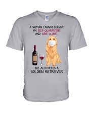 Cannot Survive Alone - Golden Retriever V-Neck T-Shirt thumbnail