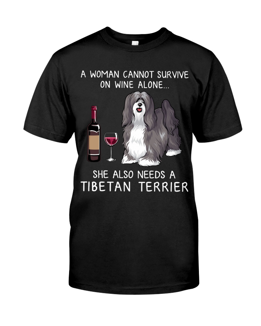 Wine and Tibetan Terrier Classic T-Shirt