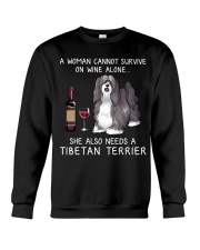 Wine and Tibetan Terrier Crewneck Sweatshirt thumbnail