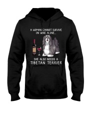 Wine and Tibetan Terrier Hooded Sweatshirt thumbnail
