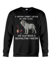 Wine and Neapolitan Mastiff Crewneck Sweatshirt thumbnail