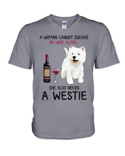 Wine and Westie 4 V-Neck T-Shirt thumbnail