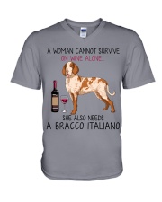 Wine and Bracco Italiano 2 V-Neck T-Shirt thumbnail