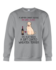 Wine and Soft Coated Wheaten Terrier 2 Crewneck Sweatshirt thumbnail