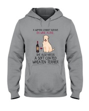 Wine and Soft Coated Wheaten Terrier 2 Hooded Sweatshirt thumbnail