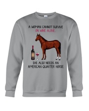 Wine and American Quarter Horse 2 Crewneck Sweatshirt thumbnail